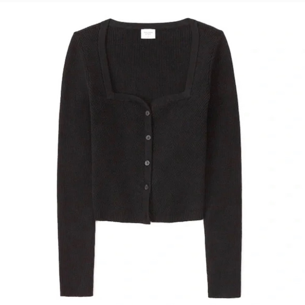 Abercrombie Button-Through Slim Sweetheart Sweater